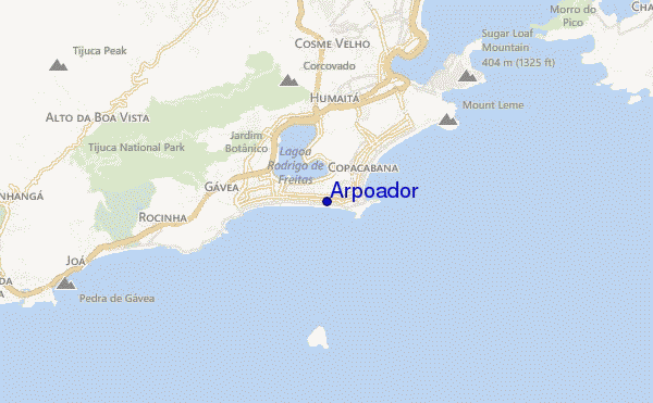 mapa de ubicación de Arpoador