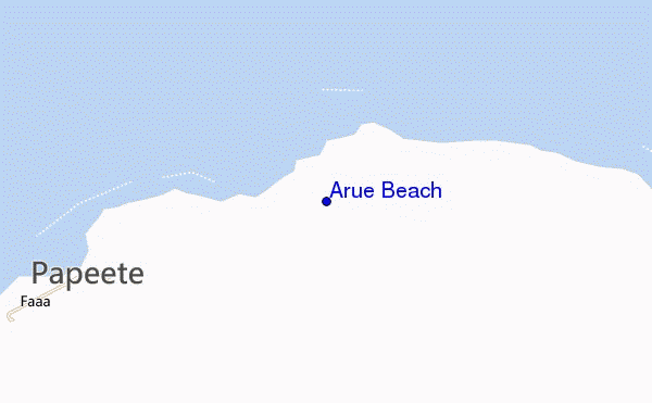 mapa de ubicación de Arue Beach