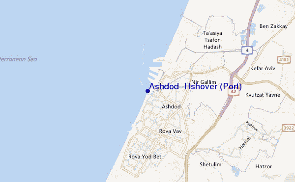 mapa de ubicación de Ashdod -Hshover (Port)