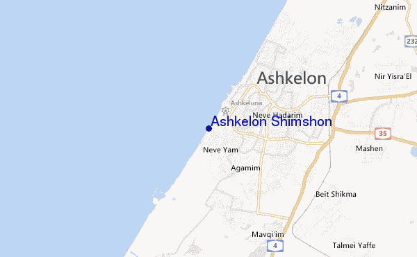 mapa de ubicación de Ashkelon Shimshon