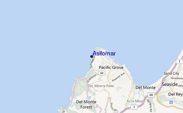 mapa de ubicación de Asilomar