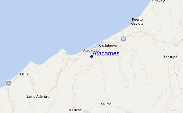 mapa de ubicación de Atacames