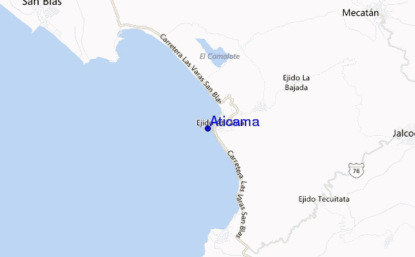 mapa de ubicación de Aticama