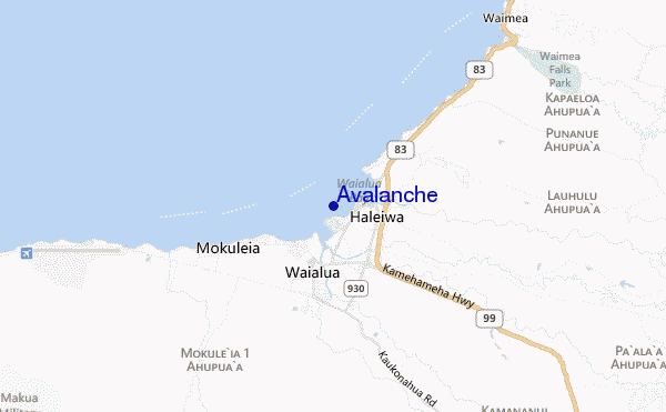 mapa de ubicación de Avalanche