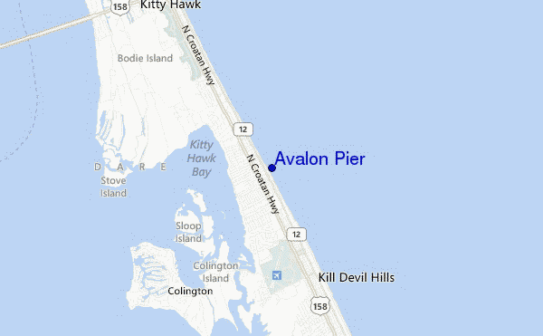 mapa de ubicación de Avalon Pier