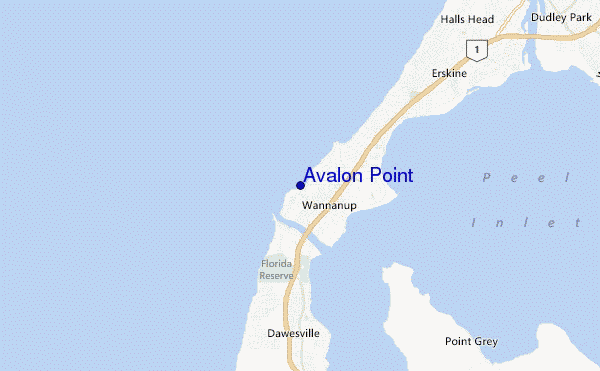 mapa de ubicación de Avalon Point