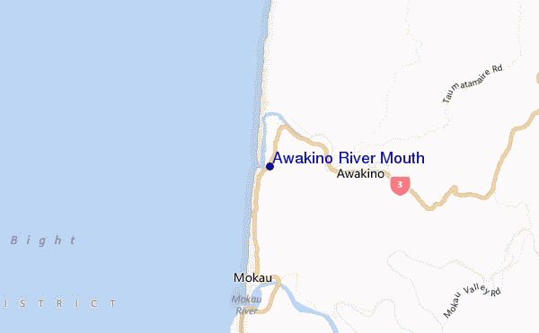 mapa de ubicación de Awakino River Mouth