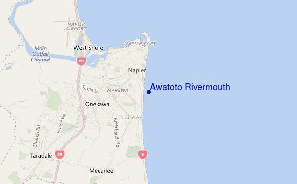 mapa de ubicación de Awatoto Rivermouth
