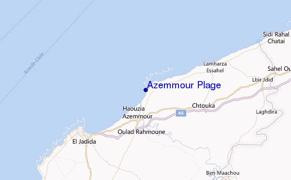 Azemmour Plage Location Map