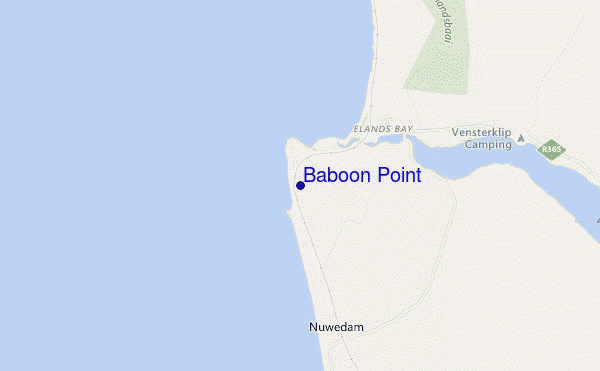 mapa de ubicación de Baboon Point