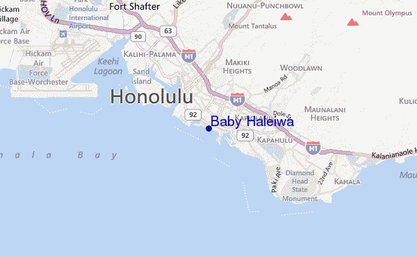 mapa de ubicación de Baby Haleiwa