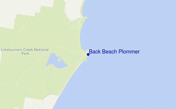 mapa de ubicación de Back Beach Plommer