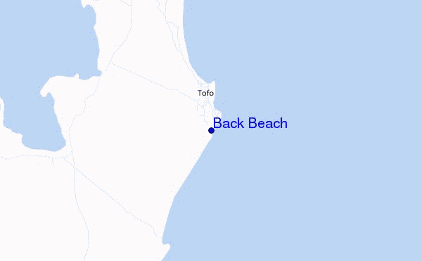 mapa de ubicación de Back Beach