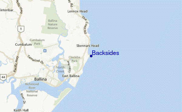 mapa de ubicación de Backsides