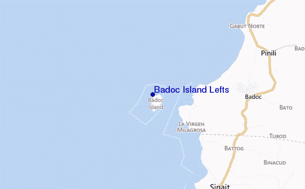 mapa de ubicación de Badoc Island Lefts