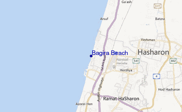 mapa de ubicación de Bagira Beach