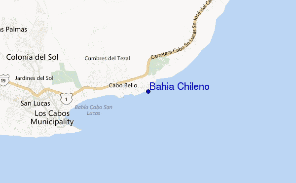 mapa de ubicación de Bahia Chileno