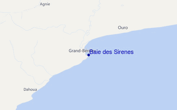 mapa de ubicación de Baie des Sirènes