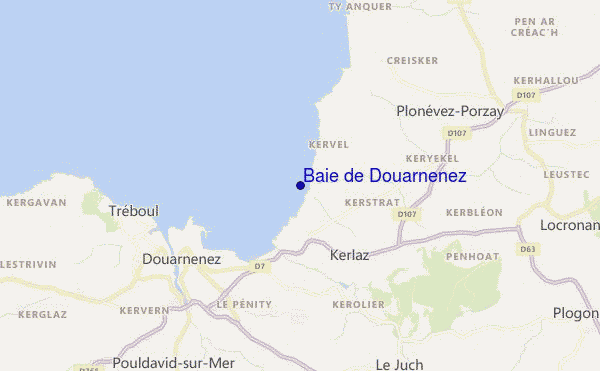 mapa de ubicación de Baie de Douarnenez