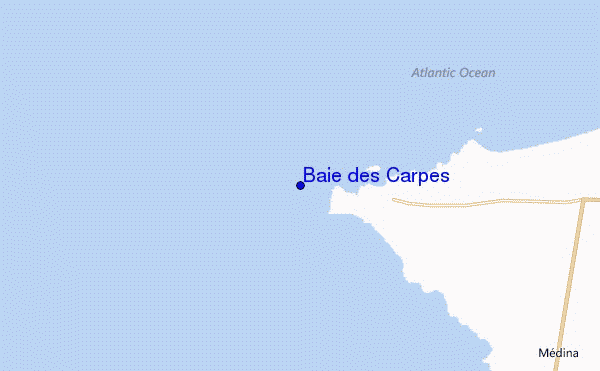 mapa de ubicación de Baie des Carpes