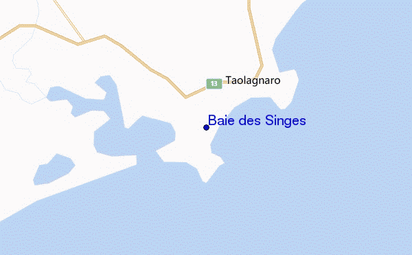 mapa de ubicación de Baie des Singes