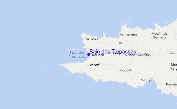 mapa de ubicación de Baie des Trepasses