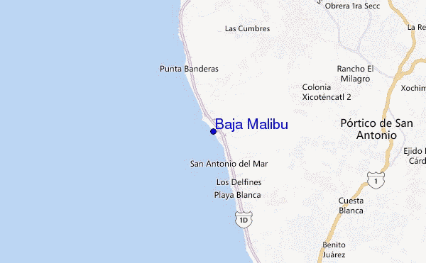 mapa de ubicación de Baja Malibu
