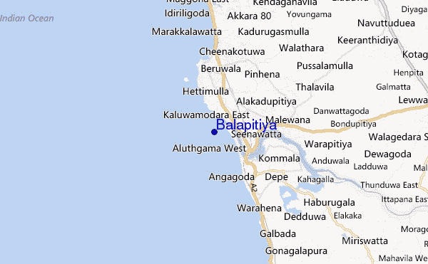 mapa de ubicación de Balapitiya