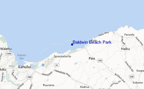 mapa de ubicación de Baldwin Beach Park