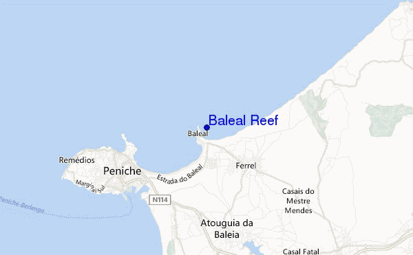 mapa de ubicación de Baleal Reef