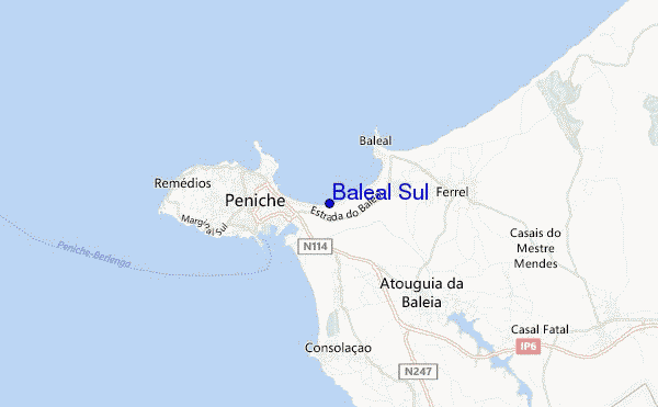 mapa de ubicación de Baleal Sul