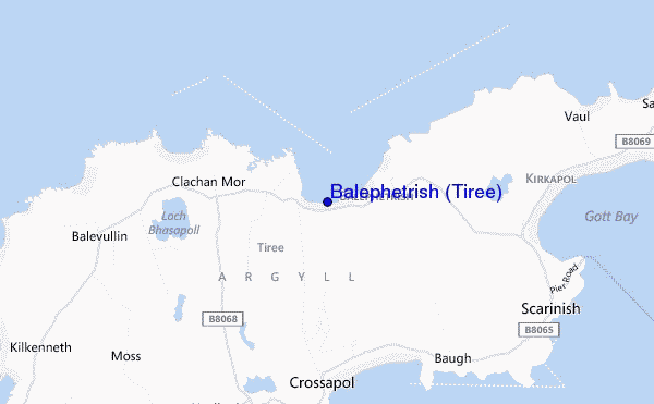 mapa de ubicación de Balephetrish (Tiree)