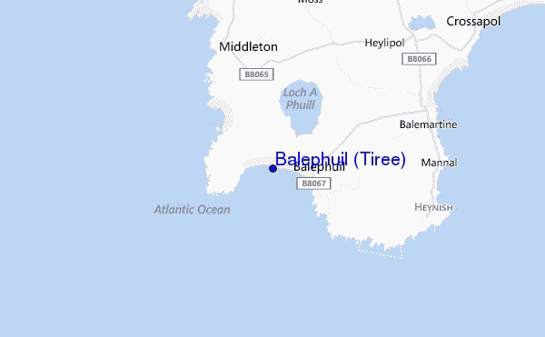mapa de ubicación de Balephuil (Tiree)