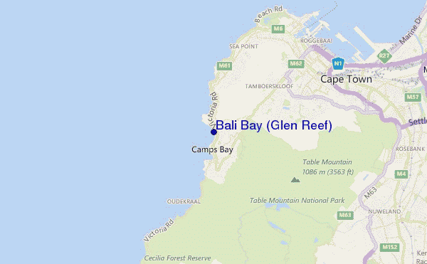 mapa de ubicación de Bali Bay (Glen Reef)