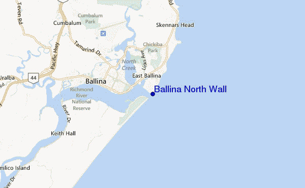 mapa de ubicación de Ballina North Wall