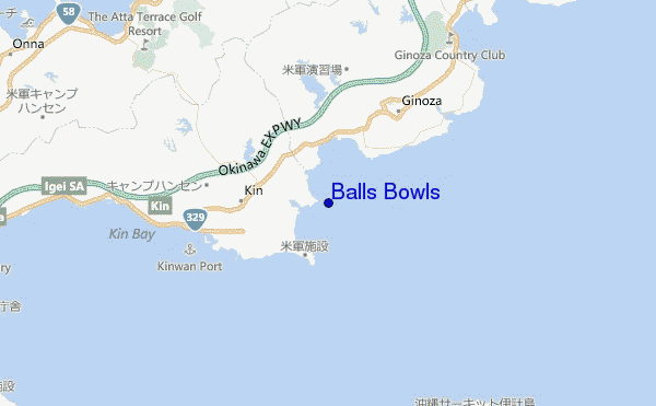 mapa de ubicación de Balls Bowls