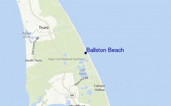 mapa de ubicación de Ballston Beach