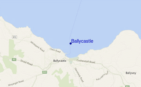 mapa de ubicación de Ballycastle