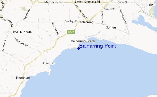 mapa de ubicación de Balnarring Point