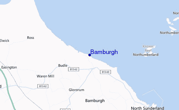 mapa de ubicación de Bamburgh