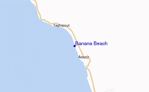 mapa de ubicación de Banana Beach