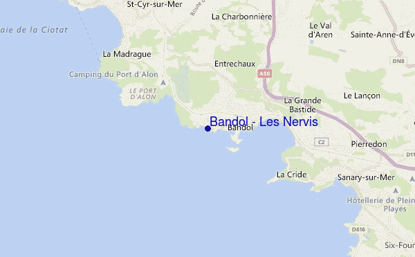 mapa de ubicación de Bandol - Les Nervis