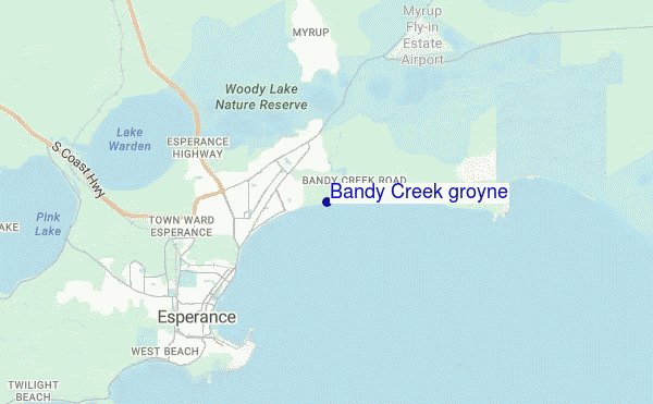 mapa de ubicación de Bandy Creek groyne