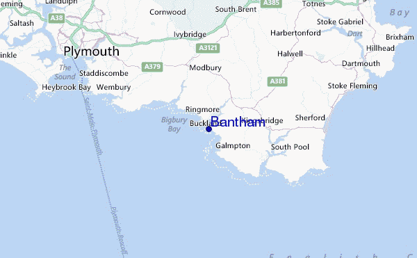 Bantham Location Map