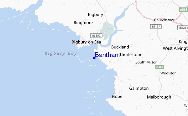 mapa de ubicación de Bantham