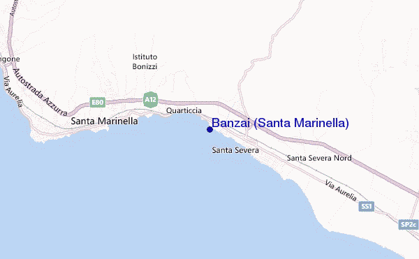 mapa de ubicación de Banzai (Santa Marinella)