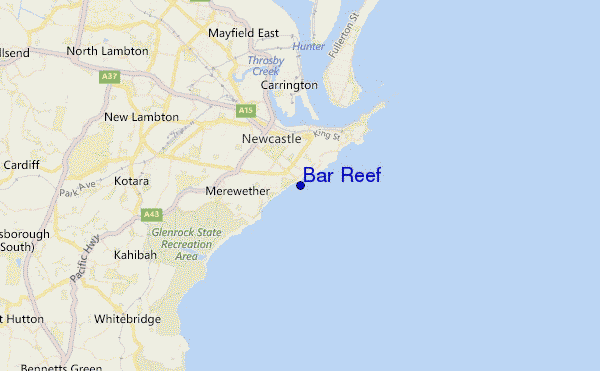 mapa de ubicación de Bar Reef