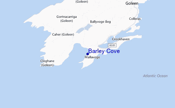 mapa de ubicación de Barley Cove