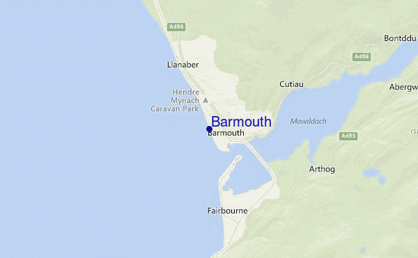 mapa de ubicación de Barmouth