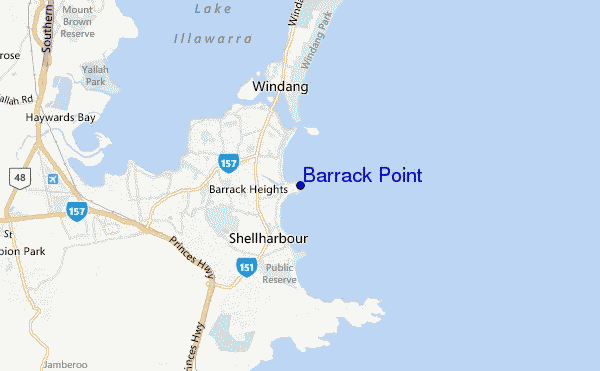 mapa de ubicación de Barrack Point